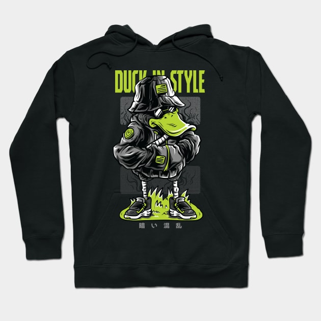 Gangster Duck Style Hip Hop Graffiti Rapper Hoodie by anubis1986